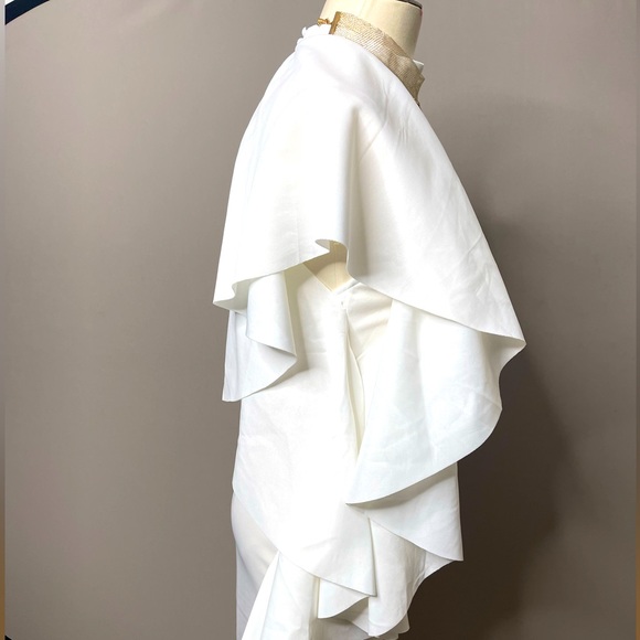 Sexy One Shoulder Dress with Cascading Ruffled Sleeve - Picture 5 of 11